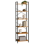 Begryf riiul, 66 x 30 x 186 cm, tamm/must, 6 riiulit