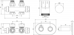 Mexen G05 termostaatiline komplekt nurgaga/otse koos kattega R, Duplex, DN50, valge - W908-958-905-20, DN50