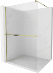 Mexen Kioto+ du&scaron;inurga sein riiuliga Walk-in 130 x 200 cm, triibuline, kuldne - 800-130-121-50-09