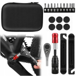 Bike Repair Tool Kit Case Patches Keys Multitool Set 7El.