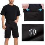 Meeste Cargo-t&ouml;&ouml;&scaron;ortsid, Premium, mustad, L &mdash; ehitusriided, t&ouml;&ouml;p&uuml;ksid, kaitseriietus, taskutega l&uuml;hikesed p&uuml;ksid, elastsed l&uuml;hikesed p&uuml;ksid, montaažiriided, helkurp&uuml;ksid, L