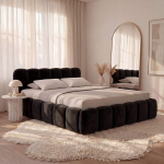 Voodi TRIUMPH mini|160x200|Must #84|Veluur