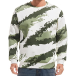 Meeste fliisist dressipluus Crewneck vabaaja soojustatud kamuflaaž valge roheline L &mdash; meeste militaarriided, talvine kamuflaažpusa, soe outdoor kampsun, meeste t&auml;navariided, fliisvoodriga pusa, meeste s&uuml;gisriided, L