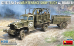 Liimitav mudel MiniArt 35498 G7117 1.5t 4x4 Maintenance Shop Truck with Trailer 1/35