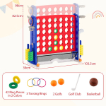 M&auml;ngukomplekt 4-to-Score r&otilde;ngast&otilde;stmise ja korvpalliga 103,5x39x82,5 cm punane