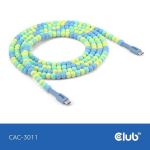 Club3D Lifestyle USB-C Perlen-Kabel PD60W 480Mbps 2m blau retail