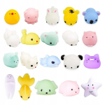 24 tk. Mochi pehmed m&auml;nguasjad "squishy" - r&otilde;&otilde;m k&auml;tele