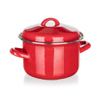 Emailpott kaanega Bankett 2l, 16cm, punane