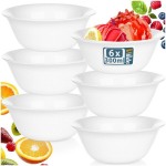 Valged klaasist kausid 300 ml 6 tk.