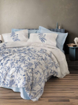 Voodipesukomplekt Linora, 160x220 cm, 3-osaline, sinine/valge