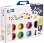 Karpett mud&euml; - Soft Dough - 8 tas 59gr - Veglat p&euml;rfshir&euml; - Numrat arsimor&euml; - Mixte