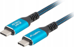 Lanberg Usb-c &ndash; Usb-c 240w 1,5m must-sinine kaabel