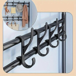 Riidenagide ja K&uuml;bara Korraldaja Jalatsiriiuliga Pickify,  【8 Plastic Hooks】4 Layers Black