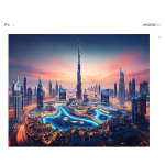 Dubai Siluett Taustakangas Siseruumides Kasutamiseks Pickify, 149.86cm*204.98cm