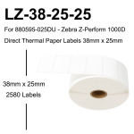 Termoetiketid 38 x 25mm, s&uuml;damik 25mm, 2580 t&uuml;kki, Terminė etiketė 38 x 25 mm, 25 mm gylis, 2580 vnt.