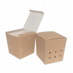 Kaane ja aukudega tassid 9 x 9 x 10 cm 100tk, Puodeliai su dangteliu ir skylutėmis 9 x 9 x 10 cm 100 vnt.