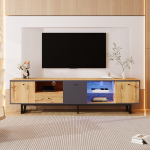 TV kapp, LED valgustus, klaasriiulid, 190x40x50 cm, 2 karpi
