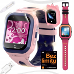 Nutikell Laste nutikell KidWatch KT24S, 4G, GPS, SIM, k&otilde;ned, WhatsApp, 1000 mAh, roosa