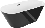 Vonia Mexen Flavia su sifonu, 160 x 74 cm, White/Black+Black