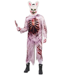 Zombi j&auml;nese kost&uuml;&uuml;m kombinesoon ja mask XL valge-hall