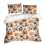 Nika voodipesu 220x200 + 2x 70x80 tume kreemjas lilleline satiin