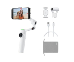 Selfie pulk (Selfie stick) Insta360 Gimbal CINSABQB/TRUCKERWHITE 10h aku t&ouml;&ouml;aeg, 1 USB-C port, valge, 360&deg; pan j&auml;lgimine