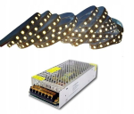 Led riba 2835 120 Led/m 20m, soe valge, toiteplokiga