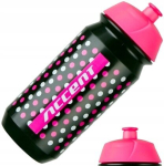 Joogipudel Accent Dots 500ml must-roosa-valge