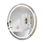 Vannitoa peegel LED-valgustusega 60x50x4 cm ovaalne kuldne