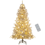 Costway 180 cm pikkune lumega kaetud kunstj&otilde;ulupuu 51 maakera tulega, 250 sooja valge LED-valgustiga, 637 oksaotsaga