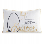 Lihav&otilde;ttepadjakate 30x50 cm valge-kuldne piklik Happy Easter