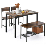 S&ouml;&ouml;gilauakomplekt 4 osa Laud 109,2x69,9x76,2 cm Rustikaalne pruun