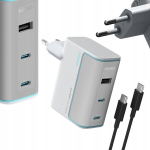 Cuktech AD1003EU 100W GaN seinalaadija 2x USB-C + USB-A, valge