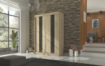 Riidekapp Adrk Furniture Karen 150 cm, tamm/must