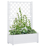 vidaXL v&otilde;rega taimekast, 100 x 43 x 142 cm, PP valge