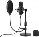 Tracer Studio Pro USB mikrofon m&auml;ngude / taskuh&auml;&auml;lingusaadete / voogesituste jaoks + hoidik, popfilter
