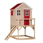 Puidust m&auml;ngumaja lastele, Wendi Toys M21R, punane, 167 x 197 x 242 cm