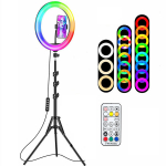 Rgb Led-r&otilde;ngas, jumestuslamp, 10 tolli koos aluse ja telefonihoidjaga