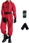 Squid game, kost&uuml;&uuml;m L - XL suurus, mask, kindad, kiiver ja v&ouml;&ouml;, S