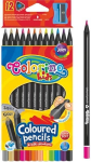 V&auml;rvipliiatsid 12 v&auml;rvi+teritaja, mustast puidust, kolmetahulised, Colorino /12