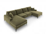 Pehme nurgadiivan Mazzini Sofas Madara 6S, roheline/must
