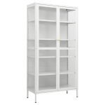 vidaXL kapp, valge, 90 x 40 x 180cm, teras, karastatud klaas, Balta