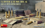 Liimitav mudel MiniArt 35381 7.5 cm Pzgr. & Gr. Patr. Kw.K. 40 Shells with Ammo Boxes 1/35