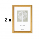 Pildiraam, plastik, A4, 21x29,7 cm, kuldne, pakis 2 tk.