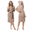 Naiste hommikumantel Teddy Beige, S/M