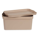 Kaanega s&auml;ilituskarp beež plastmass (21,5 x 14,5 x 32 cm)
