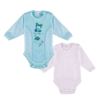 Poiste pikkade varrukatega bodysuit 2-pack, valge ja sinine, karukesega, Tup Tup Tup