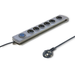 Qoltec &Uuml;lepingekaitse Quick Switch 6 pistikupesa 1,8m hall