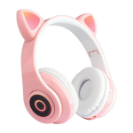 Bemi B39 m&uuml;rasummutaja Kids Cat Bluetooth juhtmeta peakomplekt FM-raadio / MP3 Mico SD ja telefonik&otilde;ne roosa