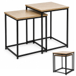 Diivanilauakomplekt ModernHome, laiendatav ruudukujuline 2‑&uuml;hes loftilauad 40&times;40&times;50,5 cm, hele tamm